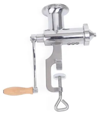 Zdjęcie produktu dla Ręczna prasa do soków ze stali nierdzewnej - do wyciskania owoców i warzyw - pionowy zacisk stołowy - do owoców i warzyw o grubości do 5 cm - wymiary 20×32 cm - waga 2,5 kg