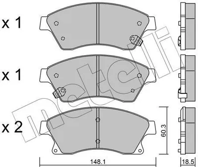 Produktbild von METELLI Bremsbeläge Satz Vorne Bremsklötze für OPEL Astra J Sports Tourer (P10) 22-0838-0