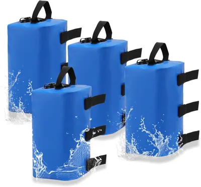 Produktbild von Pavillon Gewichte 4er Set Wassergewichtstaschen bis 10L | Tragbare Standfüße für Pavillons, Sonnenschirme und Zelte, Blau
