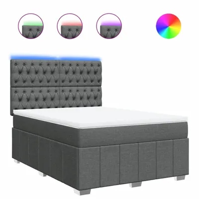 Productafbeelding van vidaXL Boxspringbed met matras, donkergrijs, 140x190 cm, gestoffeerd