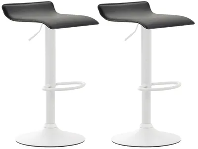 Produktbild von 2er Set Barhocker HLO-CP16 V2 Kunstleder weiß  schwarz