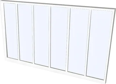 Produktbild von BAYVIEW verglaste Wand aus thermisch lackiertem Aluminium in Weiß - 180 × 105 cm