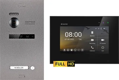 Produktbild von BALTER EVO HD Karbon-Silber Video Türsprechanlage Set 1 Teilnehmer 7" Monitor Schwarz