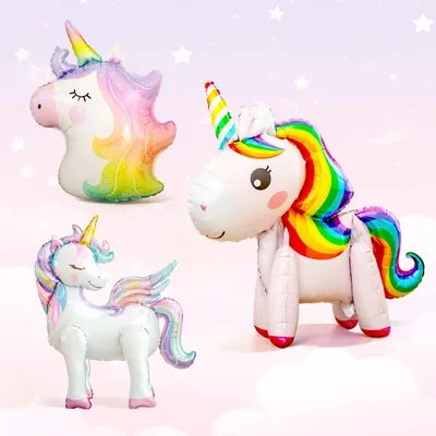 Produktbild von 3 Stück Luftballon Einhorn Folienballon Einhorn Unicorn Ballon Set Einhorn Geburtstags Luftballon für Mädchen Geburtstags Festival Party Dekoration