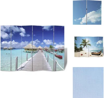 Obrázok produktu pre vidaXL Rozdeľovač izieb skladací 217x170 cm pláž - Rozdeľovač izieb