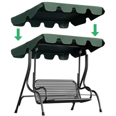 Immagine prodotto di Jiubiaz baldacchino di ricambio parasole copertura antivento hollywood swing 210x145cm verde