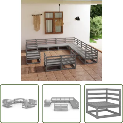 Produktbild von The Living Store 13-tlg. Garten-Lounge-Set Massivholz Kiefer