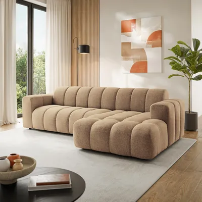 Produktbild von Masseno Ecksofa SETIA L-Form Sofa, Wohnzimmersofa, Couch, Soffa, Couchgarnitur - Beige, ARAGON 14