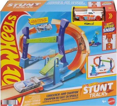 Produktbild von Mattel Hot Wheels Stunt Tracks - Corkscrew Jump Champion