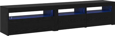 Produktbild von Möbel TV-Schränke 2 Stück mit LED-Lichtern aus schwarzem Holzwerkstoff,- TV-Schränke 3332494