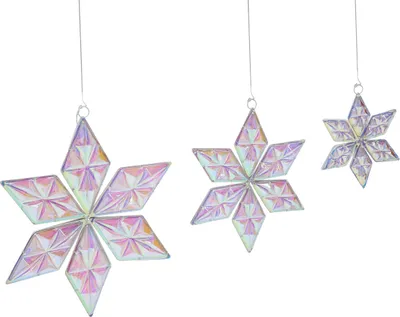 Zdjęcie produktu dla BELIANI Dekoracja LED materiał syntetyczny wielokolorowa 30/47cm zestaw 2 gwiazdy ozdoba zewnętrzna ze światełkami do domu