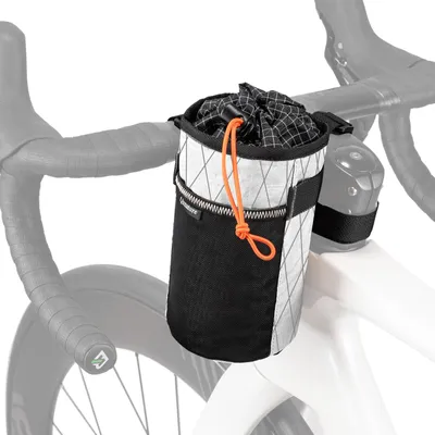 Image de Sacoche de cadre pour vélo Qunature, compatible avec les bidons de 1 litre, en blanc