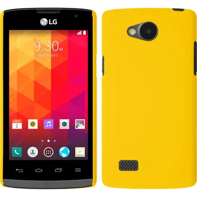 Produktbild von PhoneNatic Case kompatibel mit LG Joy - Hülle gelb gummiert Hard-case + 2 Schutzfolien