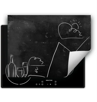 Produktbild von DarHaus Herdabdeckplatte 70x52 cm Anti Rutsch Matte Aufrollbar, dunkelgrau - Wein