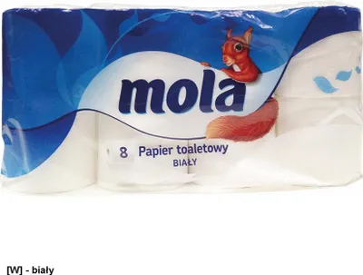 Zdjęcie produktu dla Mola, Bawełniana Biel, Papier toaletowy, 8 rolek