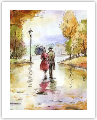 Produktbild von Poster - Poster ohne Rahmen - Wetter regen herbst park - 40x50 cm - Wand Bild - Wanddeko - Wandbilder - Kunstposter - Wandposter - Bilder - Kunstdruck - Wanddekoration - Wandbild - P2XPA40x50-2914