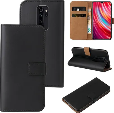 Produktbild von Handy Hülle für Xiaomi Redmi Note 8 Pro Klapphülle Bookcase Flip Cover Handy Tasche Etui Farbe: Schwarz