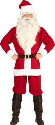 Image de Costume de Père Noël avec veste, pantalon, ceinture, chapeau M - 3 XL - Classis M/L - 50-54