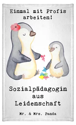 Produktbild von Mr. & Mrs. Panda Frotteehandtuch Sozialpädagogin Leidenschaft - Weiß - Geschenk, Handtuch Klein, Frotteetuch, Kleines, Gästehandtuch Bunt, baumwolle