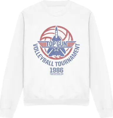 Immagine prodotto di Top Gun - Felpa "Volleyball Tournament" per uomo/donna Unisex TV13113 (L) (Bianco)