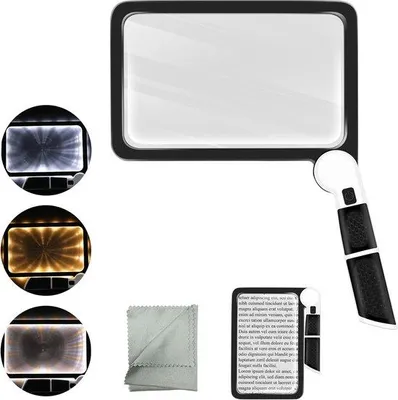 Produktbild von Handheld-Vergrootglas mit 48 LED's und 3 Modi für Lesen und Hobbys