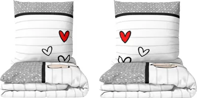 Two folded duvet sets are displayed side-by-side against a white background.