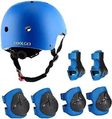 Produktbild von Famanu Schutzausrüstung für Kinder - Helm, Knieschoner, Ellenbogenschoner, Handgelenkschoner