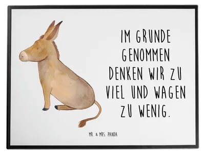 Produktbild von Mr. & Mrs. Panda Schreibunterlage Esel - Weiß - Geschenk, Weisheit, Tiere, schreibtischunterlage, Mut, schreibtischunterlagen, Erfolg, Schreibtischauflage, malunterlage