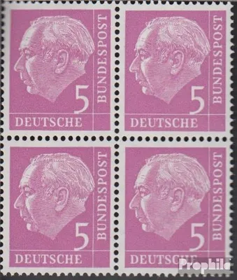 Produktbild von Briefmarken BRD (BR.Deutschland) 1954 Mi 179x Viererblock gestempelt Heuss