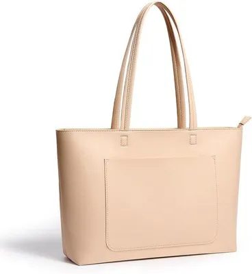 Productafbeelding van Tote Bag Dames - Grote PolyurethanLeren Schoudertas - Met Rits en Zak - Perfect voor Werk en Reizen
