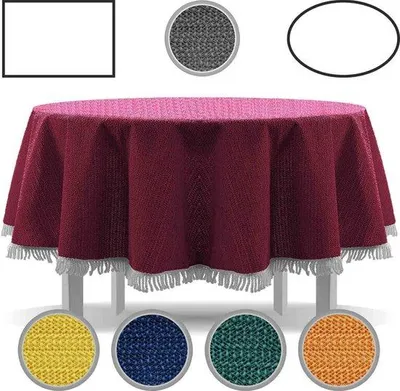 Obrázek produktu pro Famanu ubrus s frędzлями – 130 x 180 cm – modrá – vhodná pro kulaté, oválné a obdélníkové stoly
