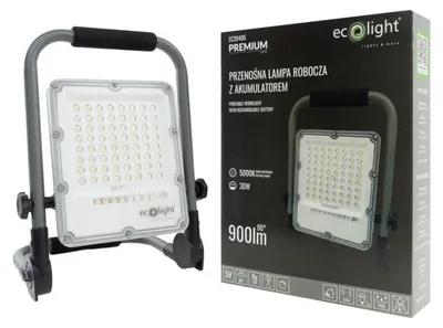 Image de Projecteur de travail portable avec batterie LED 30W 5000K Ecolight EC20495