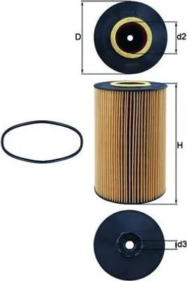 Produktbild von Ölfilter-Einsatz reinigend Ø 118 mm MAHLE für u.a. RENAULT TRUCKS