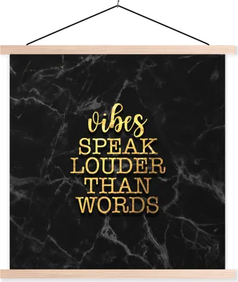 Produktbild von MuchoWow® Textilposter Zitat - Sprichwörter - Gold - Marmor 60x60 cm mit holzfarbenen Rahmen - Wanddekoration