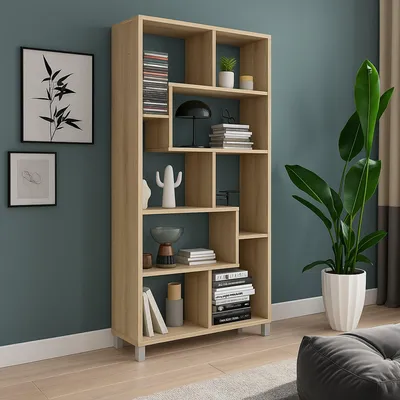 Immagine prodotto di Veniano - Libreria, 68x25x161h cm Marrone, 8 Ripiani
