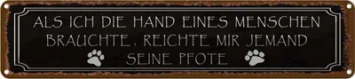 Produktbild von vianmo Blechschild 10x46 cm als ich Hand eines Menschen brauchte Spruch Zitat