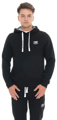 Image de Sweat-shirt d'hiver à capuche pour homme, à enfiler, avec petit logo Leone 1947 Soft Basic