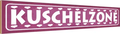 Produktbild von vianmo Holzschild 10x46 cm Kuschelzone Herzen Dekoration