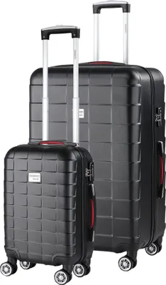 Produktbild von MONZANA® 2er Set Koffer Boardcase M, XL Gelgriffe TSA Schloss Reisekoffer Trolley Kofferset Handgepäck schwarz