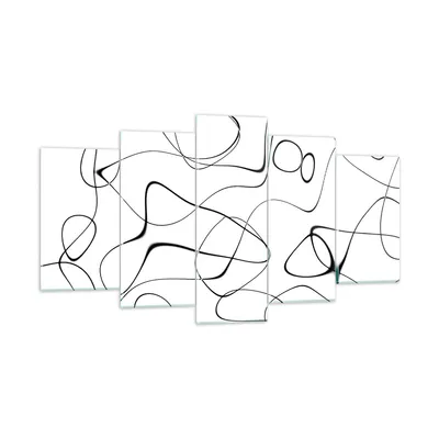 Produktbild von Bilder auf glas - 5 Teile - Linie nichts Muster - 160x85cm - Glasbilder - Wandbilder - Bilder - zum Aufhängen bereit - Wanddekoration aus Glas - Glas Bilder - Wandbild auf Glas - GEA160x85-5054