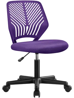 Zdjęcie produktu dla Krzesło biurowe Yaheetech bez podłokietników, ergonomiczne, fioletowe