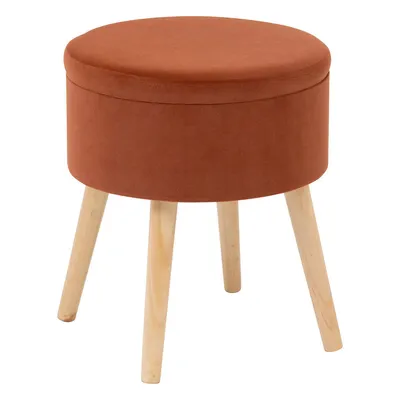 Image de Tabouret en velours avec compartiment de rangement TESS