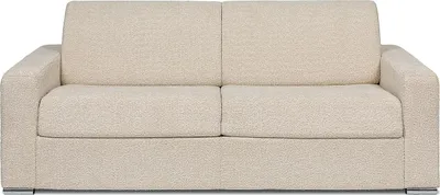 Produktbild von 4-Sitzer-Schlafsofa mit Express-Klappmechanismus aus beigem Bouclé-Stoff – Liegefläche 160 cm – Matratze 18 cm – CALITO
