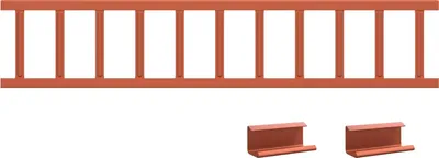 Immagine prodotto di vidaXL Pala da neve per tetto rossa 100 x 2,5 x 20 cm in acciaio