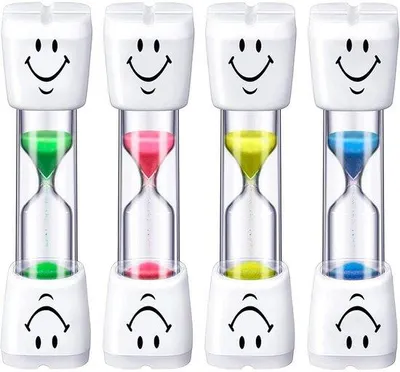 Produktbild von Kinderzahnputz Timer - 4er Pack - 3 Minuten Timer - Mehrfarbig - Geschikt für Kinder zum Gebrauch beim Putzen, Spielen, Kochen und Arbeiten