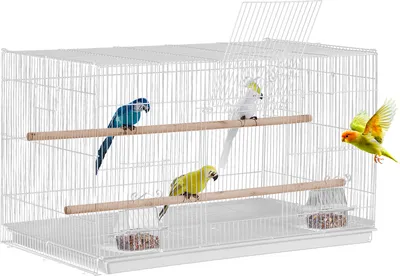 Zdjęcie produktu dla Klatka dla ptaków VEVOR, 760x460x455mm metalowa klatka dla małych papug, kanarków, kakadu, nierozłączek, zięb, papużek falistych, konurek