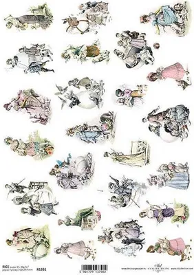 Produktbild von ITD Reispapier Decoupage Bastelpapier Softpapier Serviettentechnik, Kinder R1331