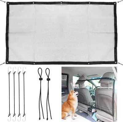 Produktbild von Hundenetz, Auto Sicherheitsnetz, ca.113 x 61cm. Trennnetz zwischen Haustier & Autofahrer, Autonetz Schutznetz für Hunde Haustier - Sichere und Angenehme Reise