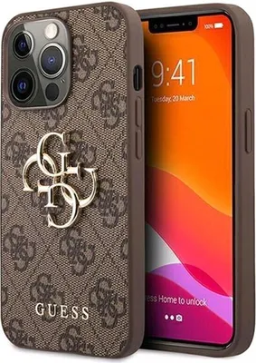 Zdjęcie produktu dla Guess GUHCP13X4GMGBR iPhone 13 Pro Max 6,7 brązowy/brown hardcase 4G Big Metal Logo