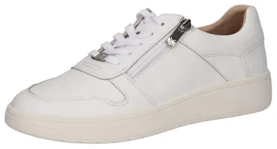 Produktbild von CAPRICE Damen Sneaker flach aus Leder mit Reißverschluss, Weiß (White Nappa), 39